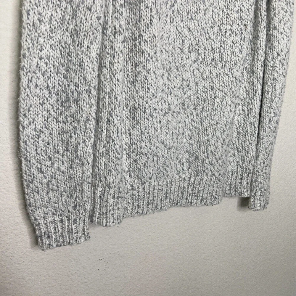 St. John's Bay White Marled Metallic Silver and Gold Sparkle Sweater M